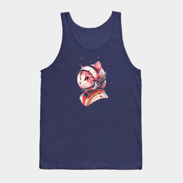 Cat Astronaut- Feline Space Force Tank Top by SafeTeeNet